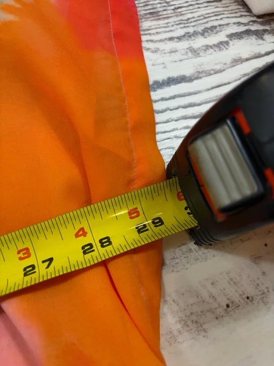 Chico's Multicolor Watercolor Open-Front Kimono with Teal Trim - Picture 8 of 8